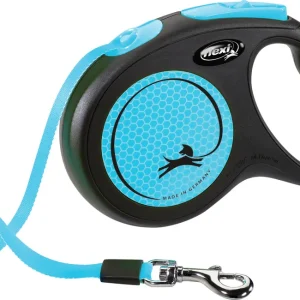 Flexi New Neon Gurt M 5 Meter neonblau Roll-Leine für Hunde Kracherpreis
